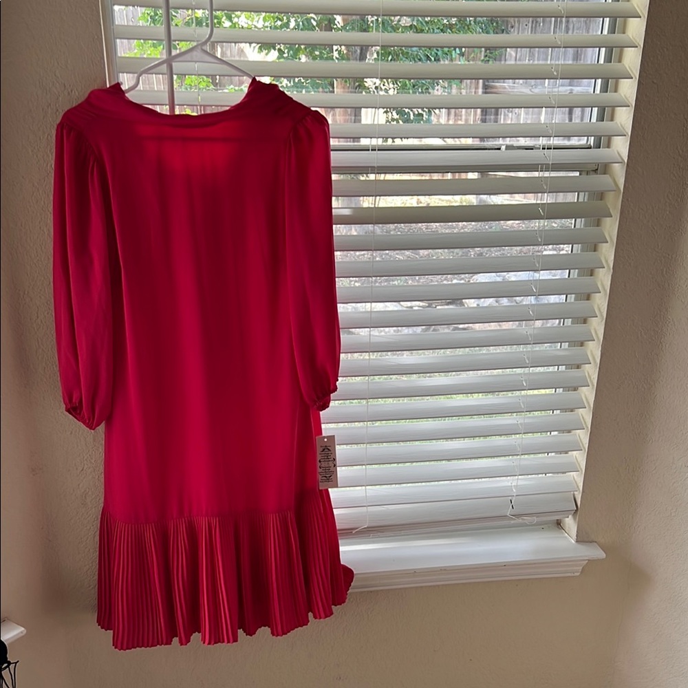 Nanette Lepore Red Ruffled Sundress with Bishop Sleeves
